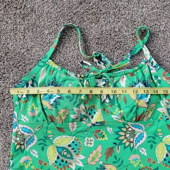 Lands End Green Print Tanktini Size 12 Runs small probably closer to a 10 - Picture 4 of 8
